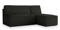 ECKSOFA BRISO M Schwarz Velours-Stoff mit Schlaffunktion