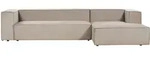 3-SITZER-ECKSOFA Samtstoff taupe rechtsseitig Vernon