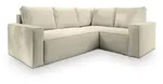 ECKSOFA ESTANO R-S Creme Kordstoff mit Schlaffunktion