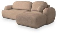 ECKSOFA MODENZA N R-S Beige Boucle-Stoff mit Schlaffunktion