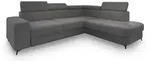 ECKSOFA ALVORO R-S Grau Boucle-Stoff mit Schlaffunktion