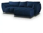 ECKSOFA VESTANO R-S Blau Velours-Stoff mit Schlaffunktion