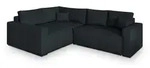 ECKSOFA ERONIS L-S Schwarz Kordstoff mit Schlaffunktion