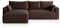 ECKSOFA FORIL P Braun Kordstoff mit Schlaffunktion