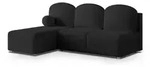ECKSOFA TRAMA Schwarz Boucle-Stoff mit Schlaffunktion