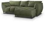 ECKSOFA VESTANO R-S Gr&uuml;n Velours-Stoff mit Schlaffunktion