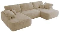 WOHNLANDSCHAFT CUBO U Creme Pl&uuml;sch