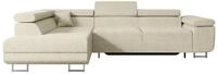 ECKSOFA mit Schlaffunktion und Bettkasten GUSA-L 272x202x107 cm Beige Boucl&eacute;