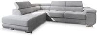ECKSOFA APIRO L-S Hellgrau Kordstoff mit Schlaffunktion