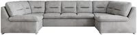 WOHNLANDSCHAFT COMODO U Hellgrau Velvet