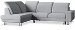 ECKSOFA LERMA L-S Hellgrau Velours-Stoff mit Schlaffunktion