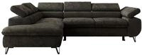 ECKSOFA PABLO L Dunkelgrau Schenille glatt - Links Seite mit T25 Topper