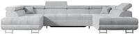 WOHNLANDSCHAFT mit Schlaffunktion und Bettkasten GUSA-U 342x202x107 cm Grau Cord
