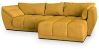 ECKSOFA ORENTI R-S Gelb Velours-Stoff mit Schlaffunktion
