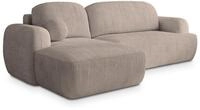 ECKSOFA MODENZA P L-S Beige Kordstoff mit Schlaffunktion