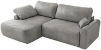 ECKSCHLAFSOFA CUBO L Hellgrau Velvet - links