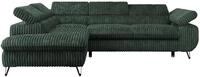 ECKSOFA PETER L Gr&uuml;n Cord - Links Seite