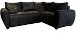 ECKSOFA MADISON L R-S Schwarz Pl&uuml;sch-Stoff mit Schlaffunktion