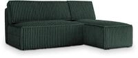 ECKSOFA BRISO T Gr&uuml;n Kordstoff mit Schlaffunktion