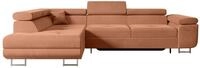 ECKSOFA mit Schlaffunktion und Bettkasten GUSA-L 272x202x107 cm Koralle Velours