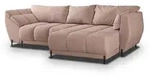 ECKSOFA VESTANO R-S Rosa Velours-Stoff mit Schlaffunktion