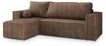 ECKSOFA RAVELO T Beige Kordstoff mit Schlaffunktion