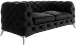 CHESTERFIELD-SOFA 2-Sitzer Laura Schwarz Samt