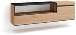 TV-SCHRANK eiche, schwarz, H&auml;ngend, 150/35/45cm