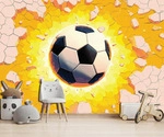 FOTOTAPETE Kinderzimmer Junge Fu&szlig;ball 3D Effekt 400x280