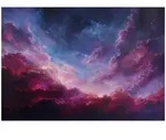 FOTOTAPETE Wolken Himmel Lila 300x210 cm