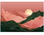 FOTOTAPETE Gebirge Art Deco Rosa 250x175 cm