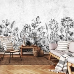 FOTOTAPETE Blumen Beton Grau 254x184 cm