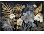 FOTOTAPETE Bl&auml;tter Blumen Grau 150x105 cm