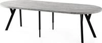 ESSTISCH Twixy XXL gro&szlig; rund oval ausziehbar, Grauer Beton 100-250/100/76 cm