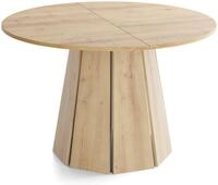 ESSTISCH Lunda rund ausziehbar verl&auml;ngerbar, Buche Hellbraun 100-180/100/76 cm