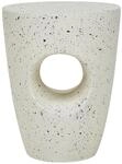 BEISTTELLTISCH Beton cremewei&szlig; Terrazzo Optik rund 37 cm Edolo