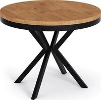 ESSTISCH Ross runder ausziehbarer, Lancelot Eiche 100-180/100/76 cm