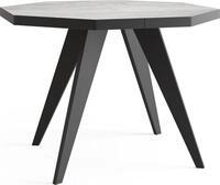 ESSTISCH Diamond Black achteckiger ausziehbarer, Grauer Beton 100-150/100/76 cm