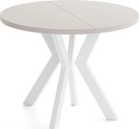 ESSTISCH Savio Wei&szlig; rund ausziehbar verl&auml;ngerbar XXL, Kaschmir 100-300/100/77 cm