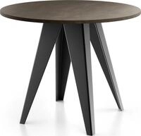 ESSTISCH Glory runder ausziehbarer, Dunkelgrauer Chicago Beton 100-140/100/76 cm