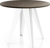 ESSTISCH Griffin runder ausziehbarer, Dunkelgrauer Chicago Beton 90-130/100/76 cm