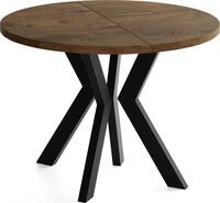 ESSTISCH Savio rund ausziehbar verl&auml;ngerbar, Eiche Braun Rustikal 90-190/90/77 cm