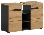 Waschbeckenunterschrank Canu ca. 80x55x34 cm Eiche/Grau