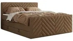 BOXSPRINGBETT PARIS KING DUO - 140/200 - Braun Kunstleder - H3
