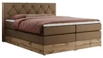 BOXSPRINGBETT VENETO KING 180/200 Braun Kunstleder - H3