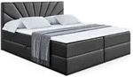 BOXBETT mit Matratze H3 und Lattenrost - MILTIO - 180x200 cm Schwarz Hochglanz