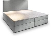BOXBETT GIARRO 160x200 cm mit Matratze und Topper - Hellgrau
