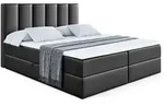 BOXBETT mit Matratze H3 und Lattenrost - BOXI1 - 160x200 cm Schwarz Hochglanz
