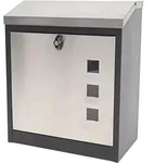 XXL BRIEFKASTEN ABSCHLIE&szlig;BAR Silber, Schwarz