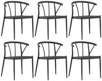 Gartenstuhl 6er-Set Stina ca. 47x79,5x49 cm Schwarz
